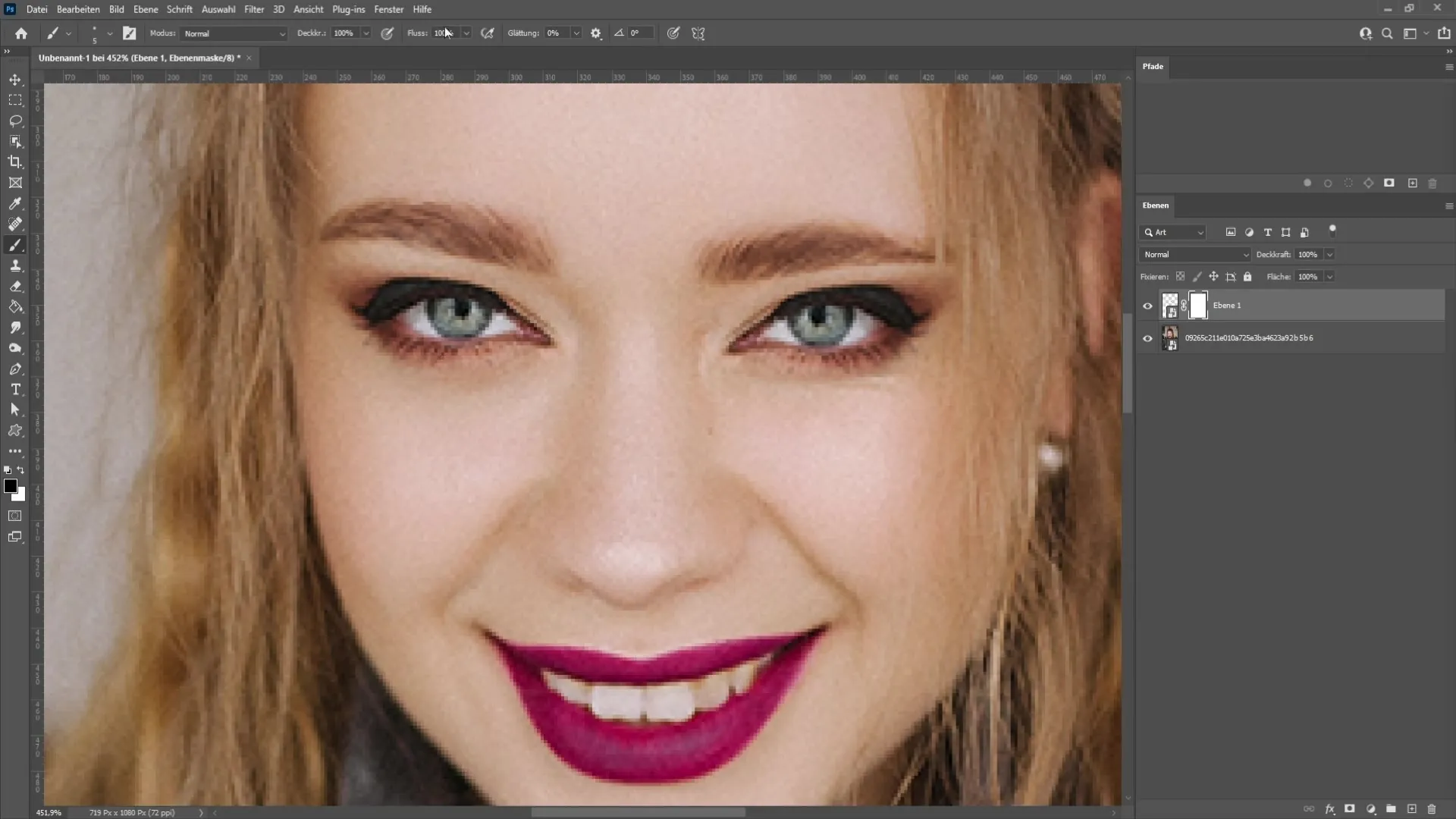 Realistic eye opening in Photoshop - step-by-step guide