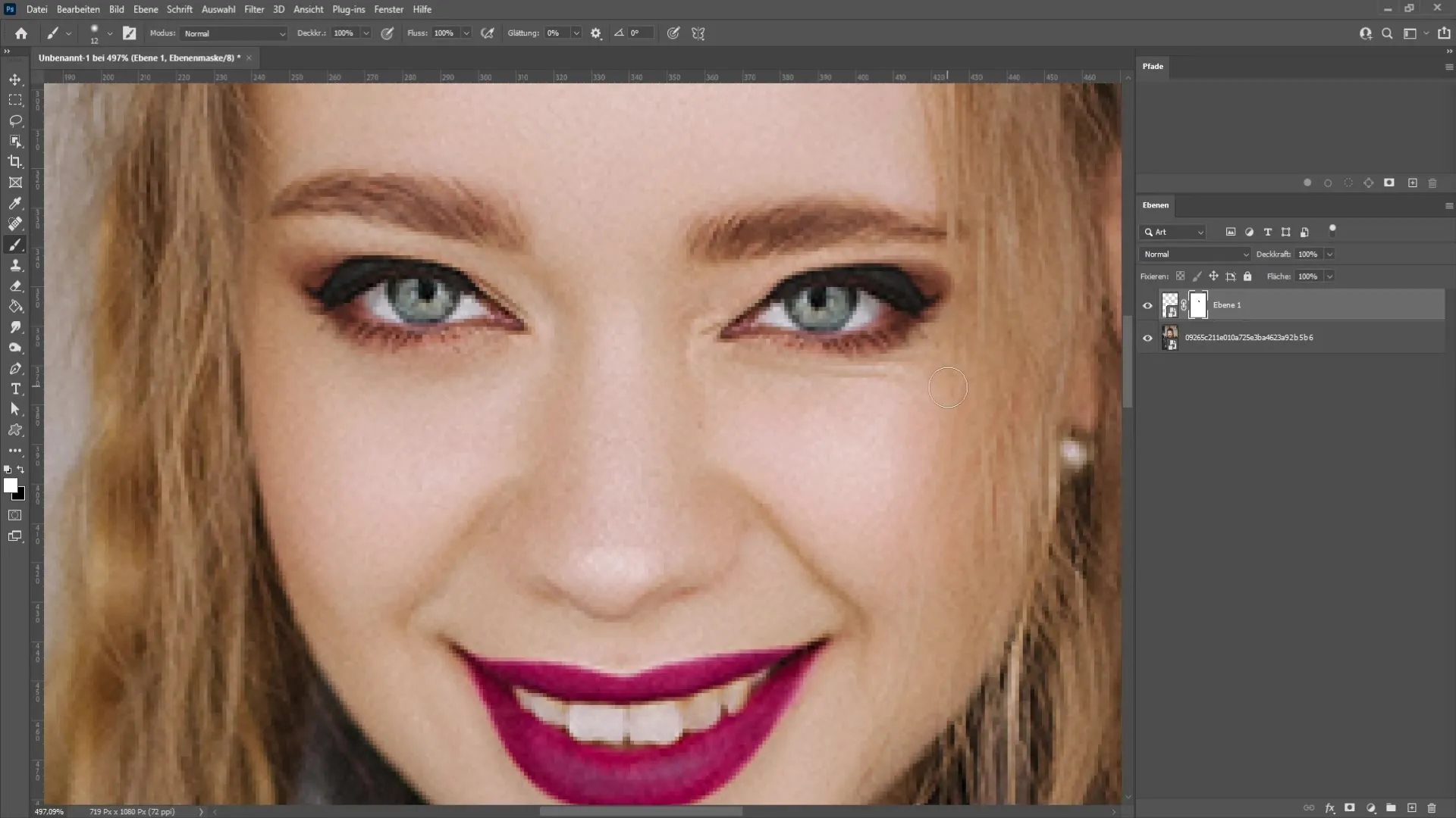 Realistic eye opening in Photoshop - step-by-step guide