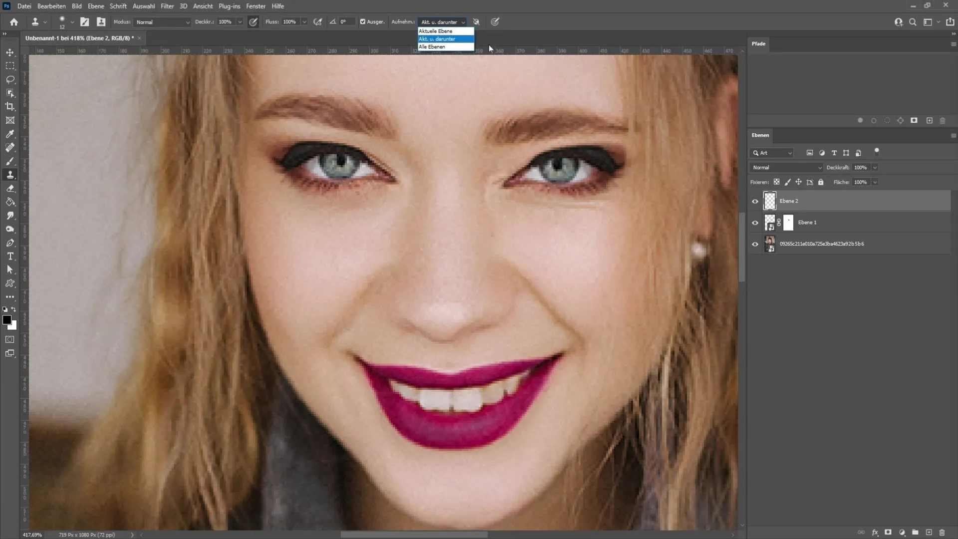 Realistic eye opening in Photoshop - step-by-step guide