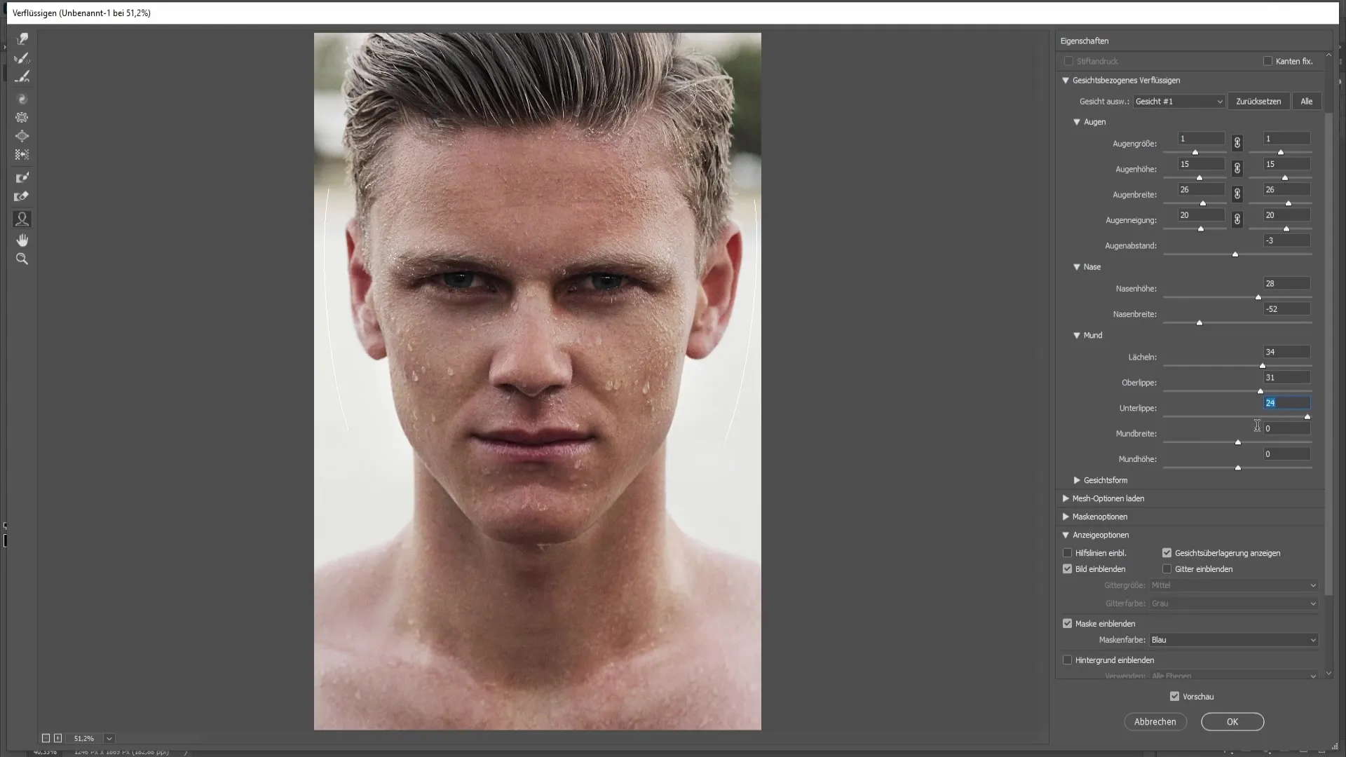 Editing facial proportions in Photoshop - A step-by-step guide