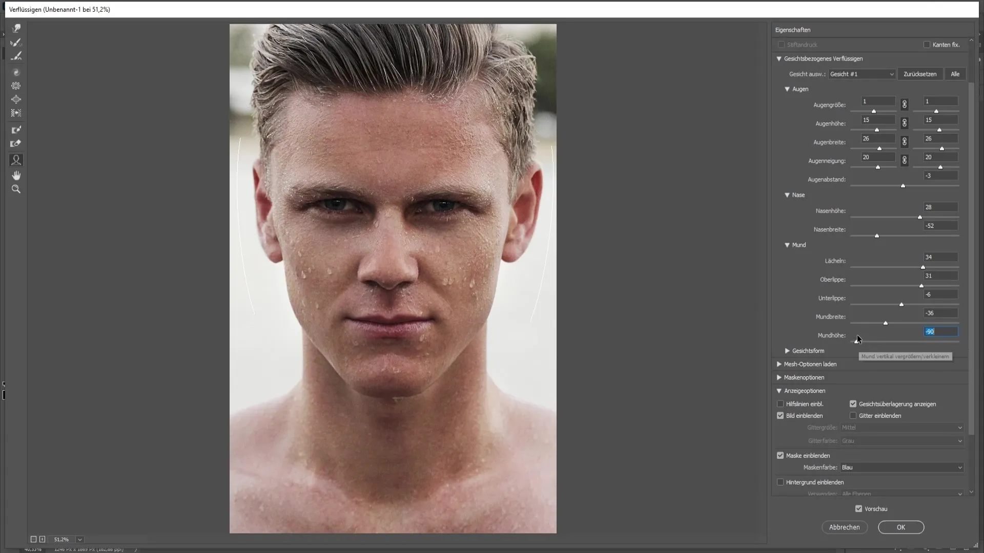 Editing facial proportions in Photoshop - A step-by-step guide