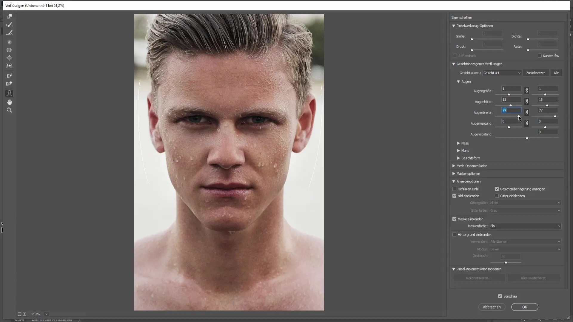 Editing facial proportions in Photoshop - A step-by-step guide