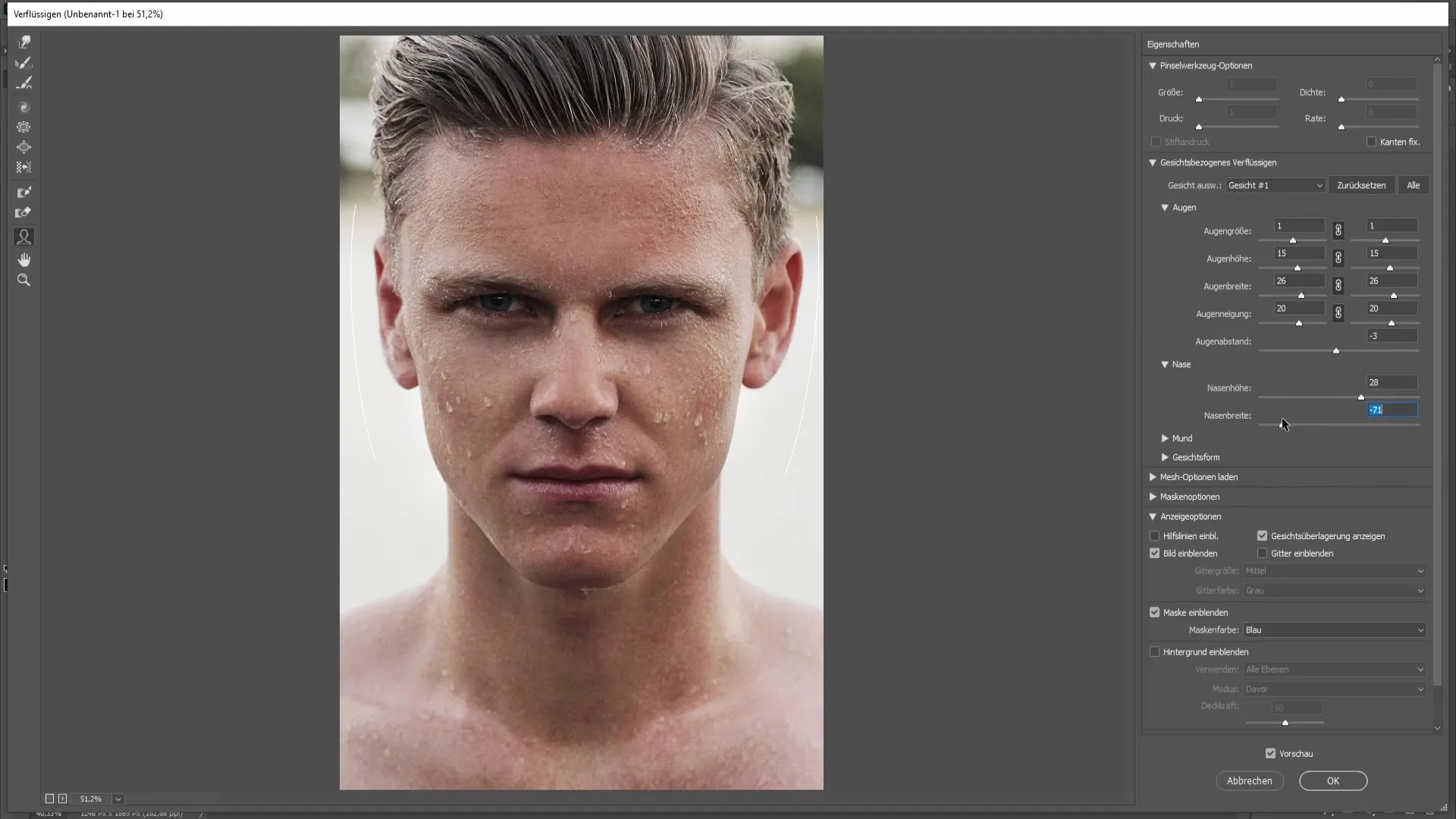 Editing facial proportions in Photoshop - A step-by-step guide