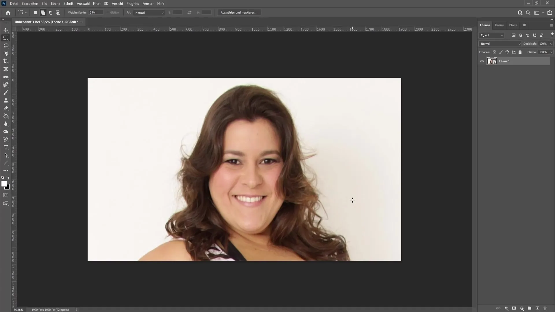 Remove double chin in Photoshop step by step