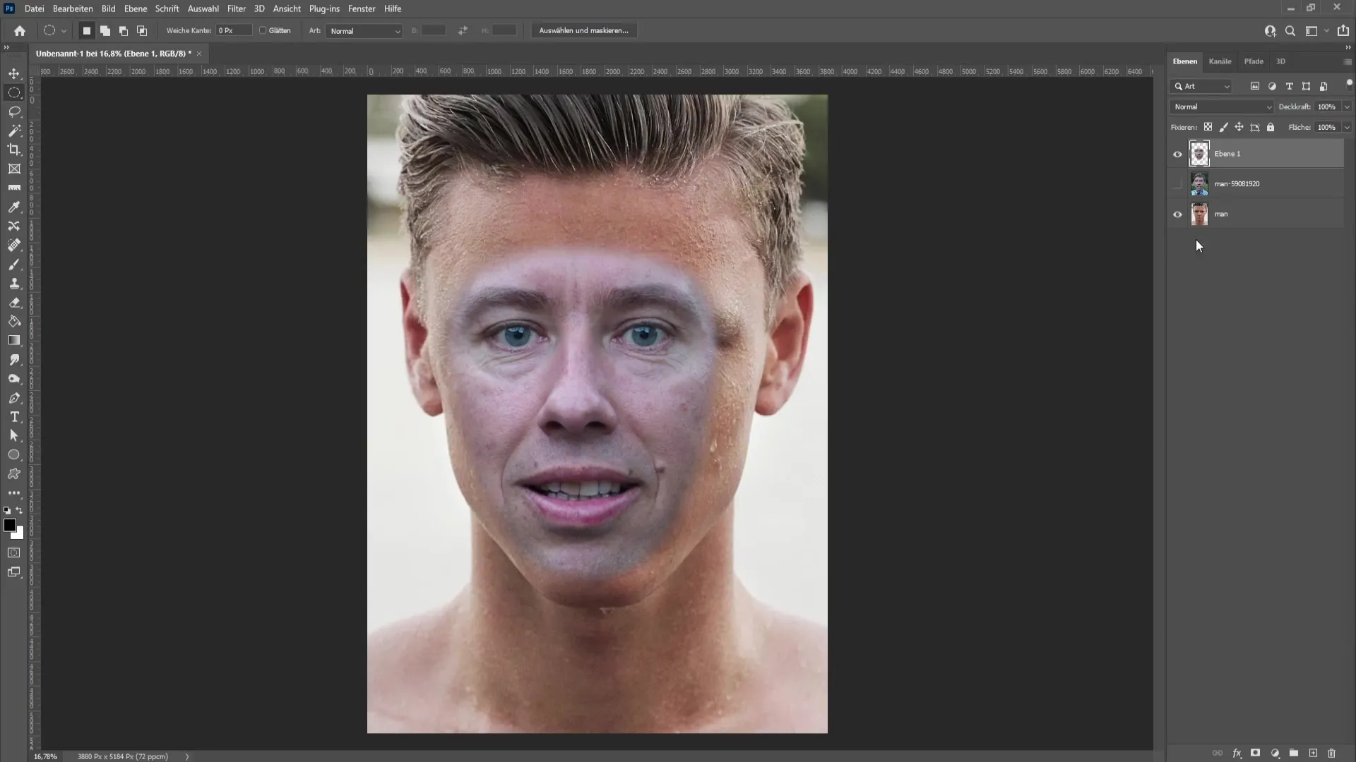 Realistic face exchange in Photoshop