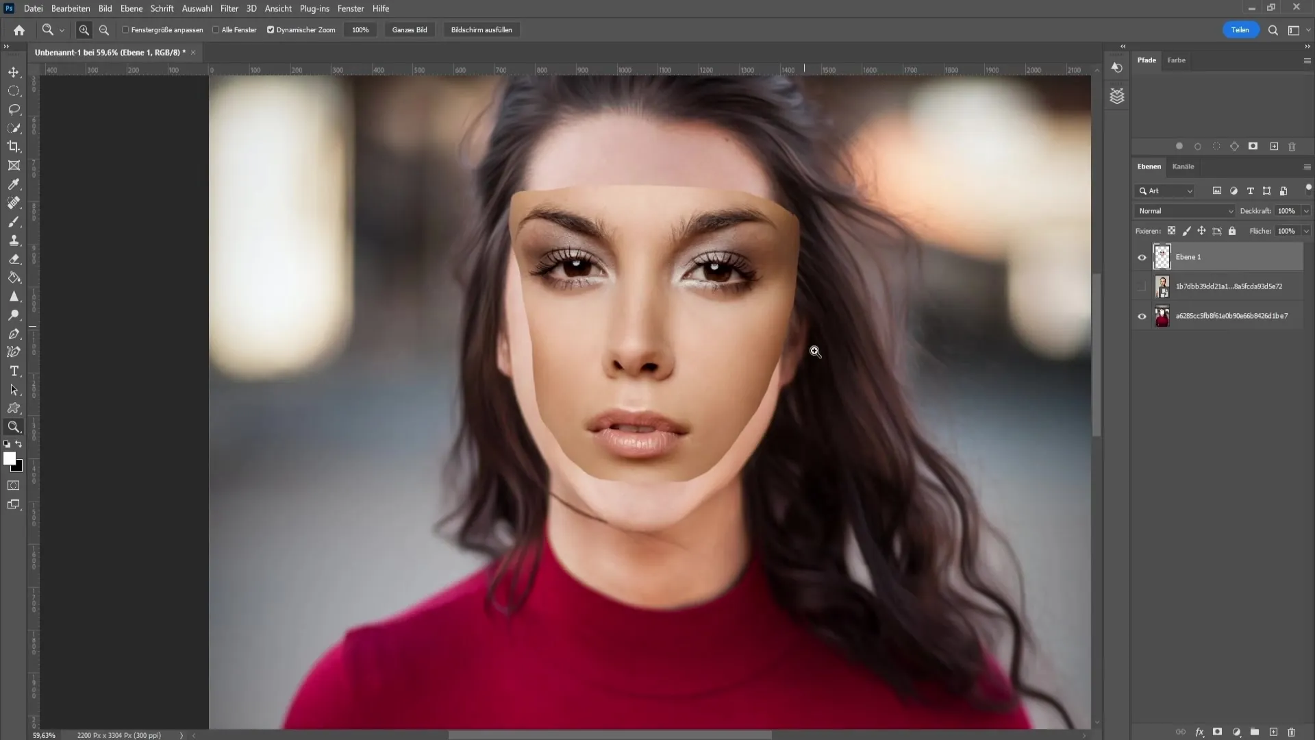 Faster face exchange in Photoshop