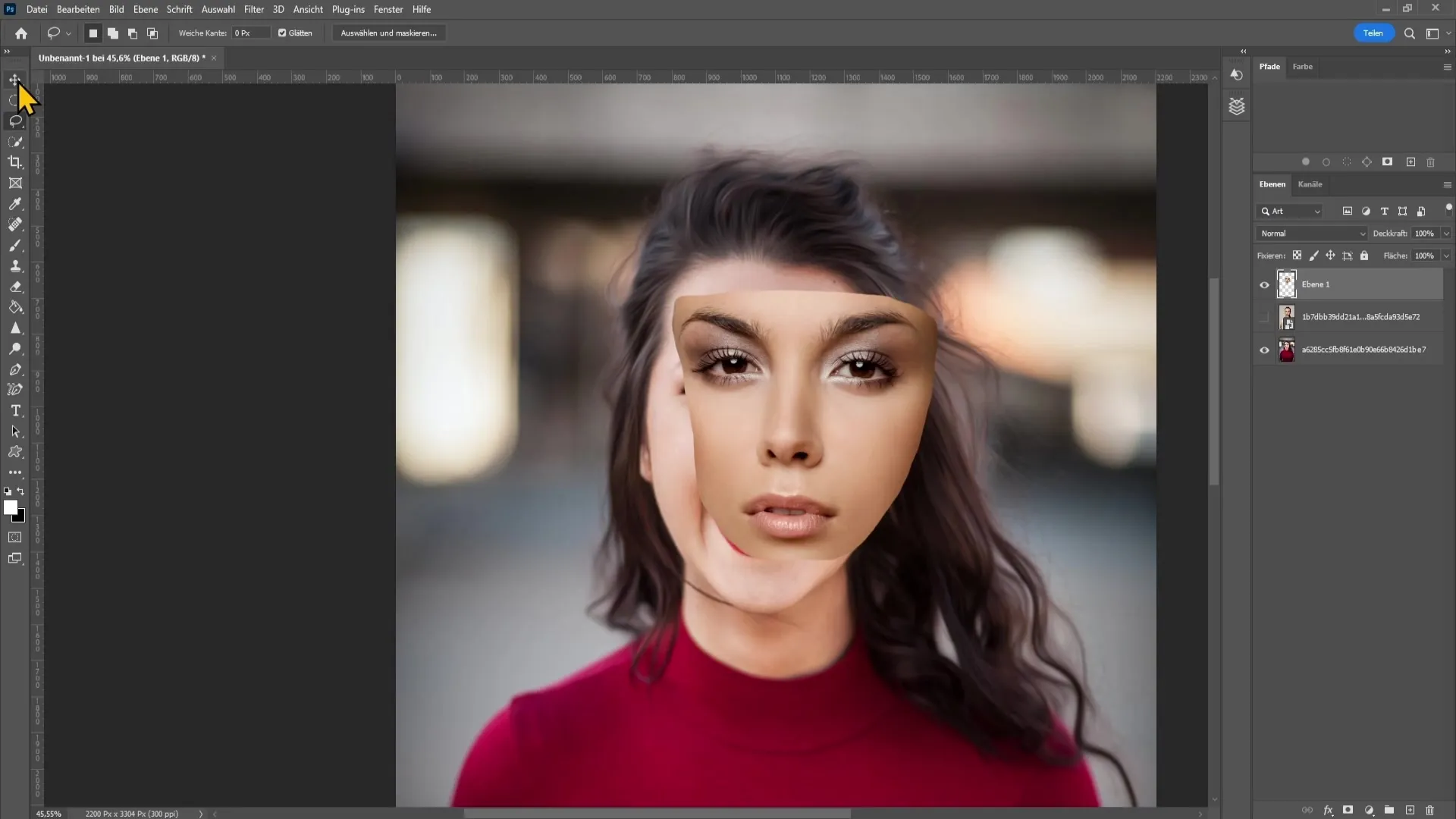 Faster face swap in Photoshop