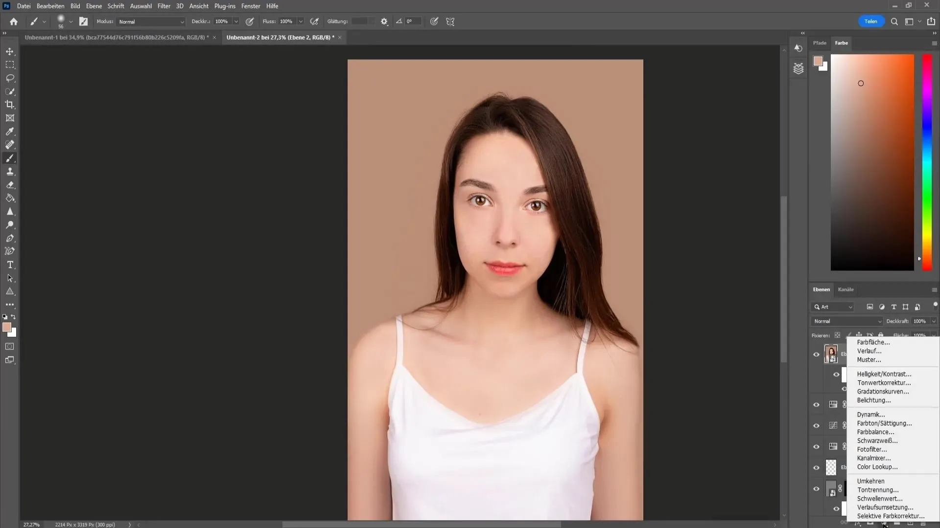 Professional face editing in Photoshop for beginners