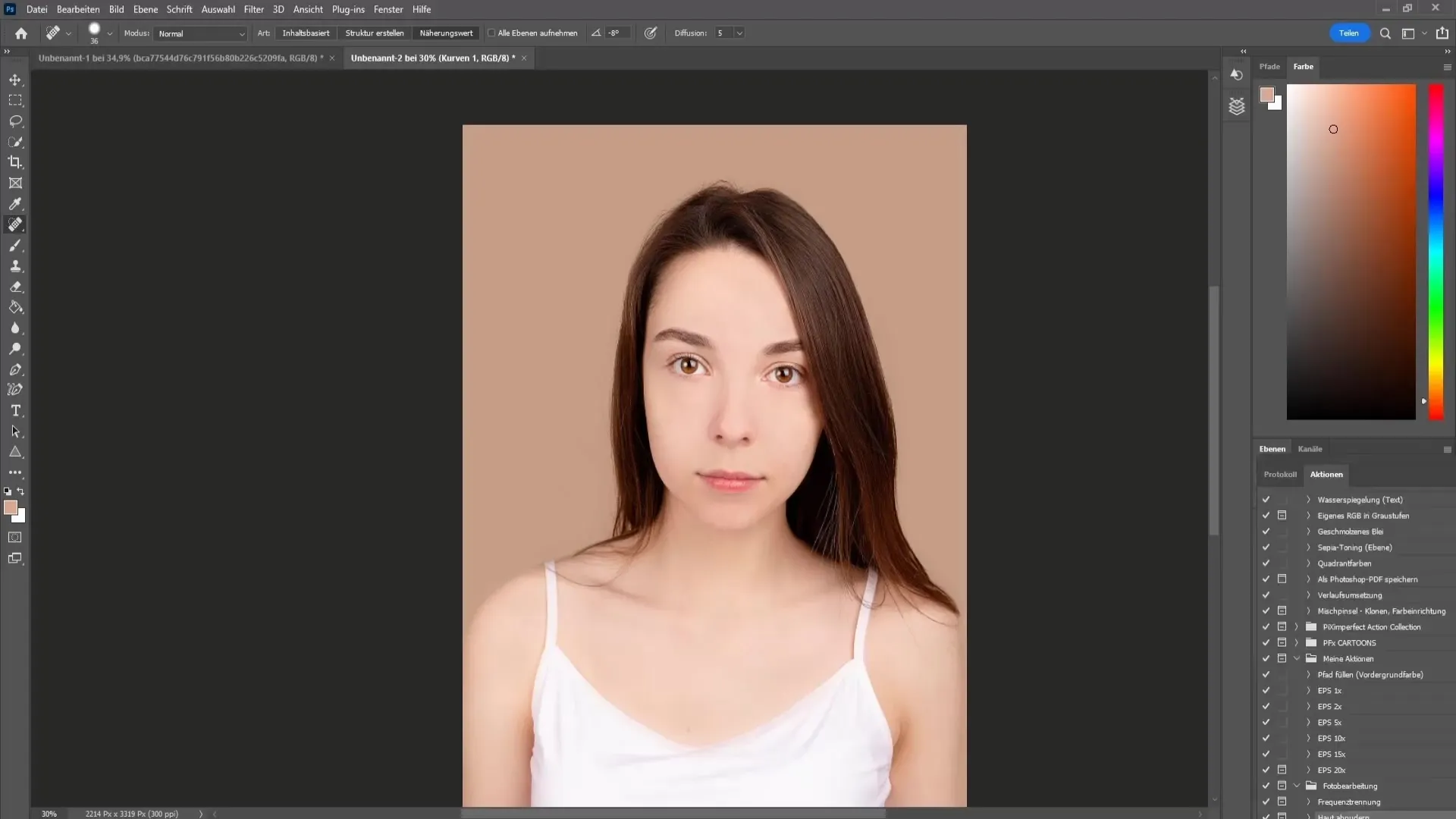 Professional face editing in Photoshop for beginners