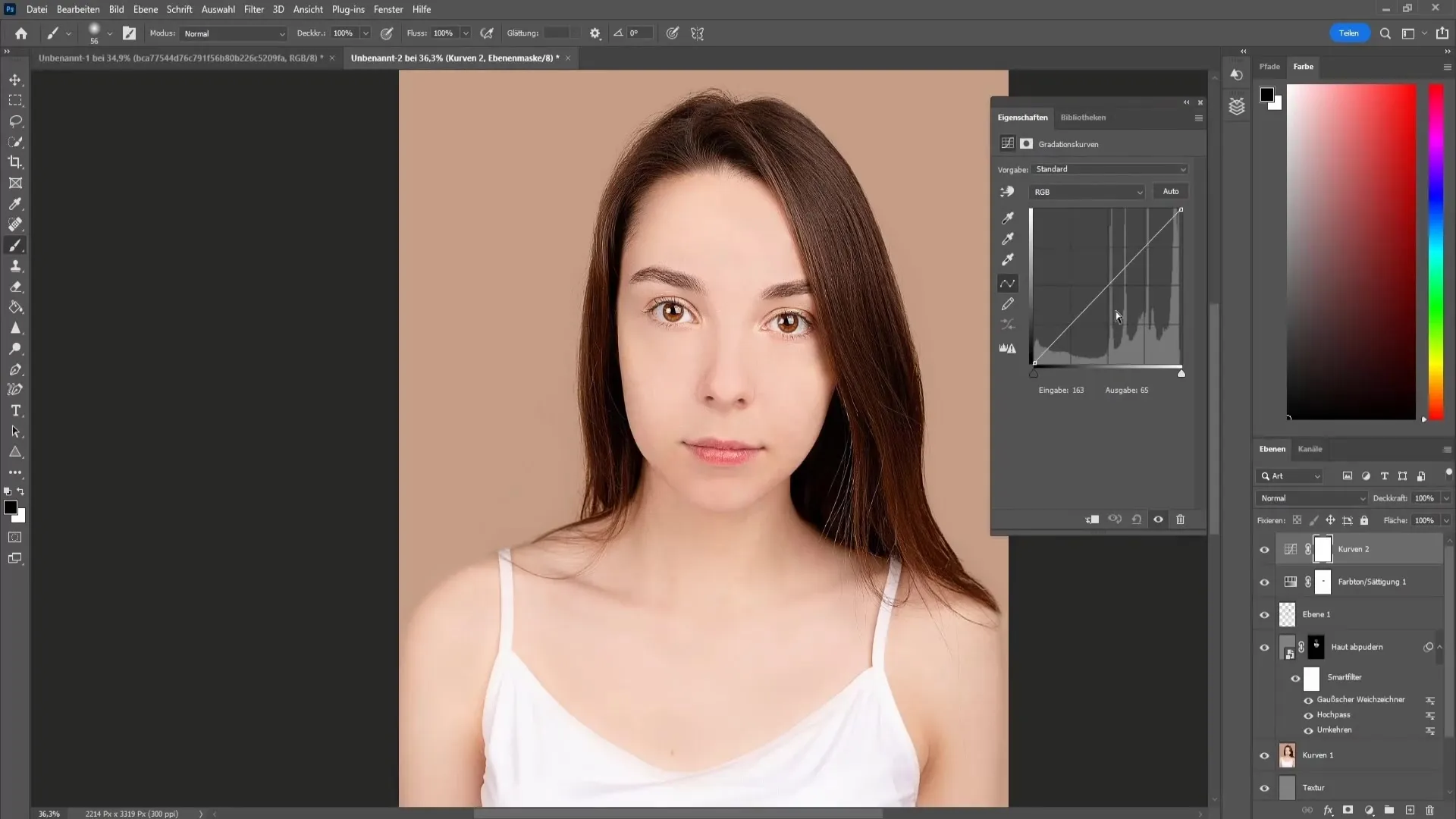 Professional face editing in Photoshop for beginners