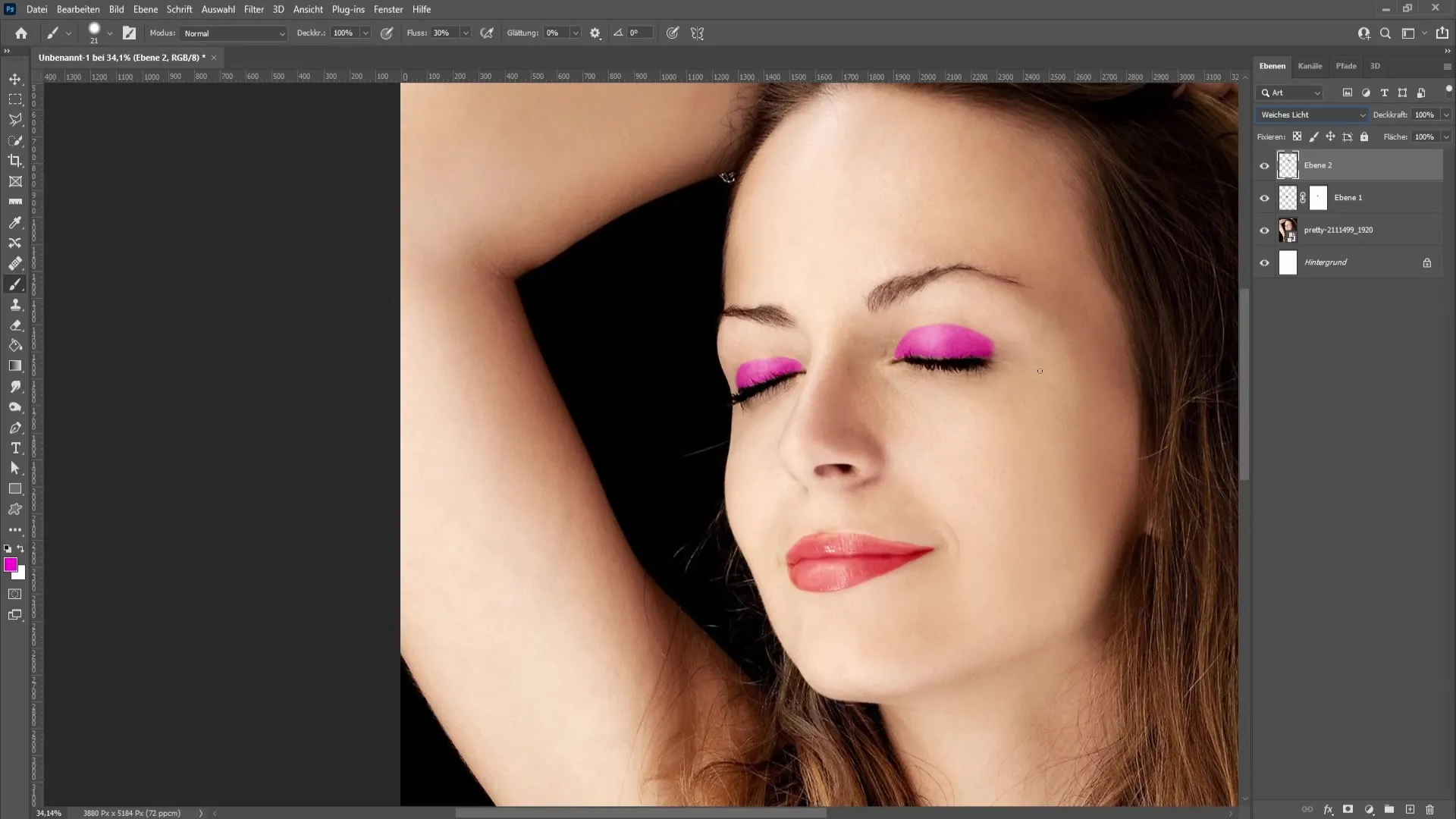 Digital make-up techniques in Photoshop