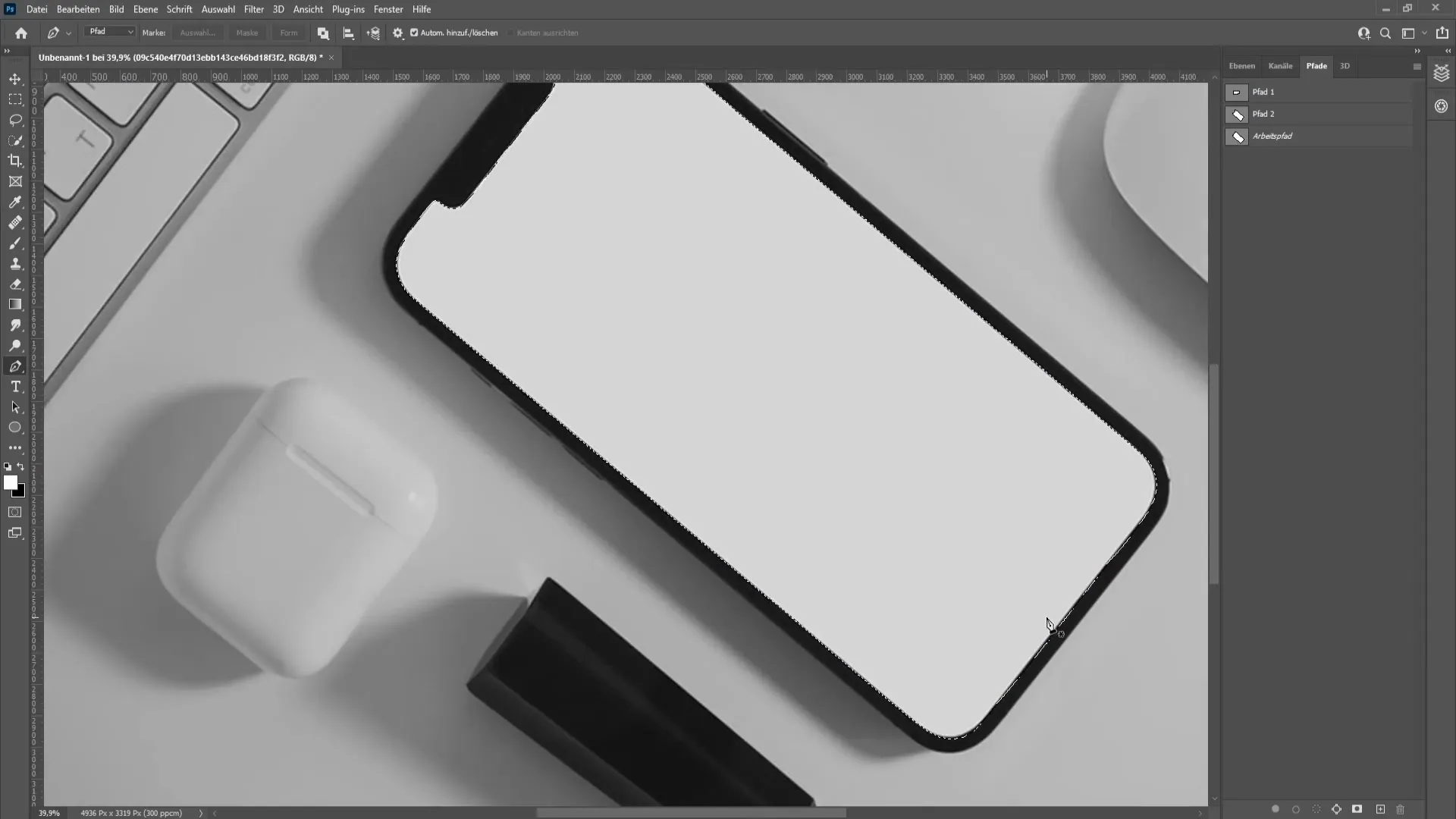 Membuat Mockup realistis di Photoshop: Mendesain bingkai foto dan ponsel