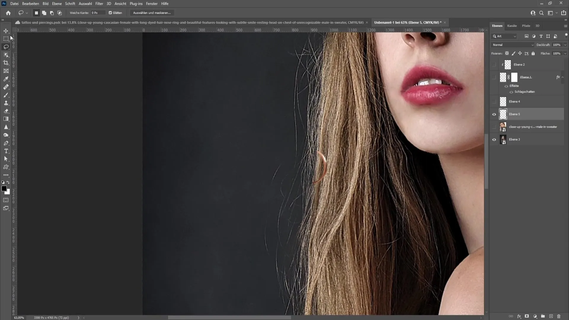 This is how you realistically insert a piercing in Photoshop