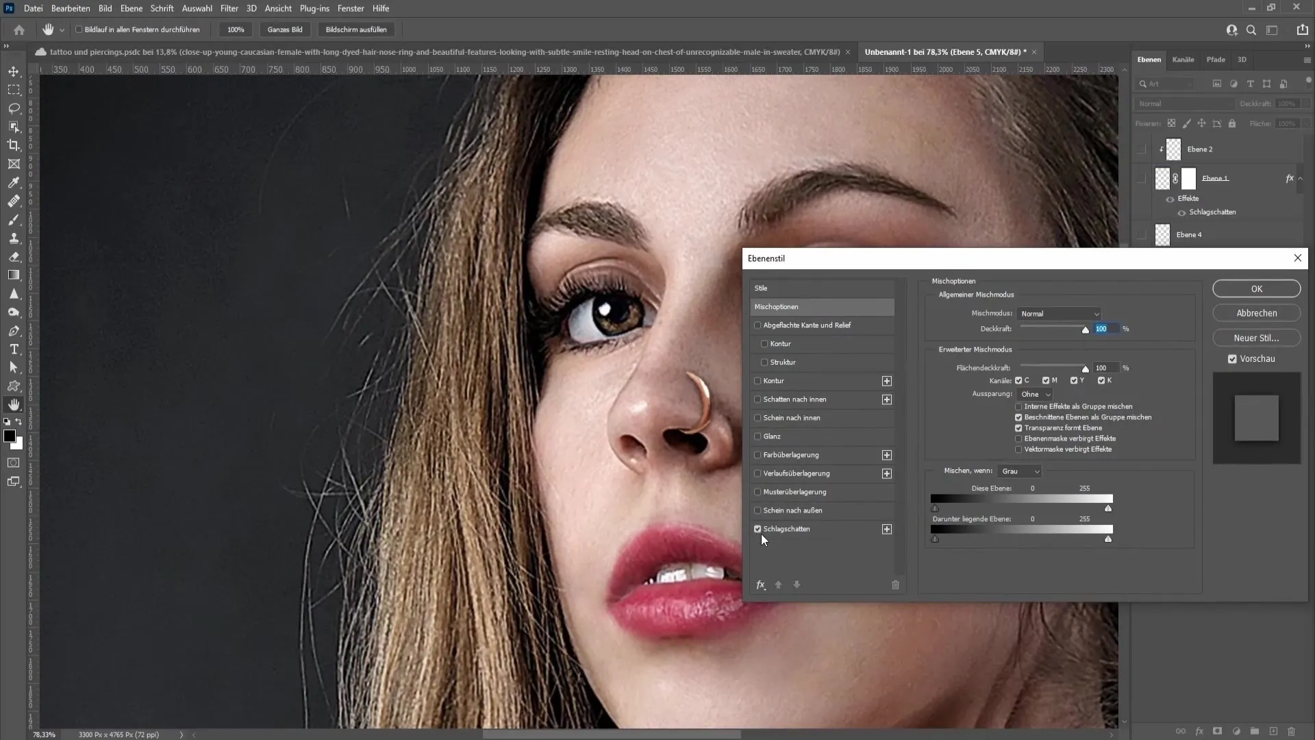 This is how you realistically insert a piercing in Photoshop