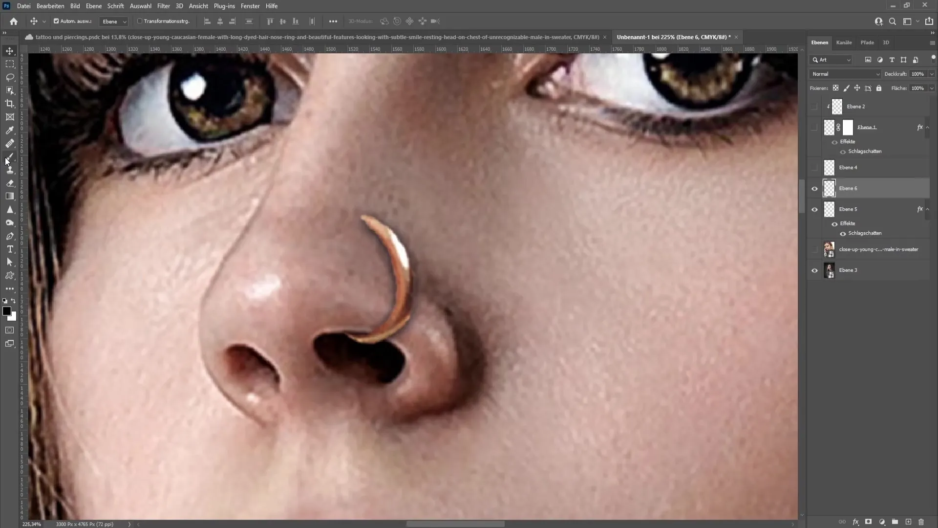 This is how you realistically insert a piercing in Photoshop