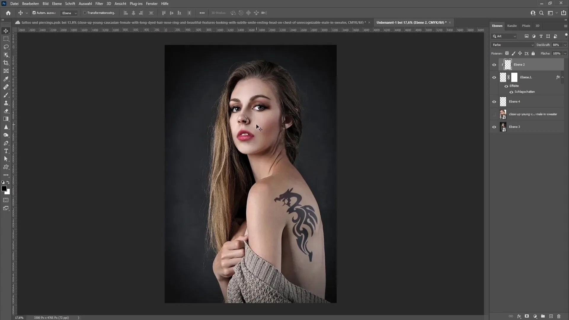 This is how you realistically insert a piercing into Photoshop