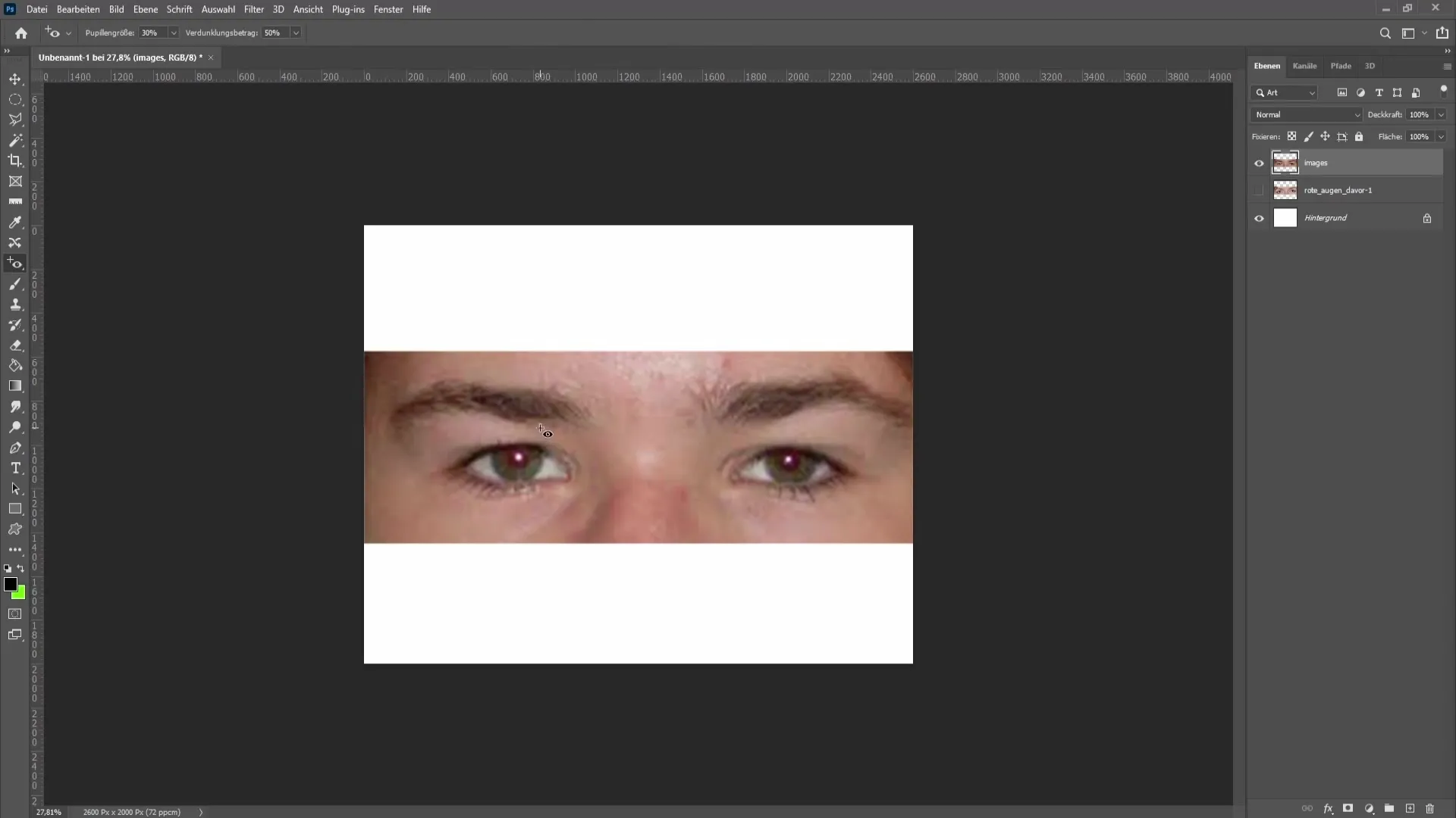 Removing red eyes in Photoshop - It's so easy