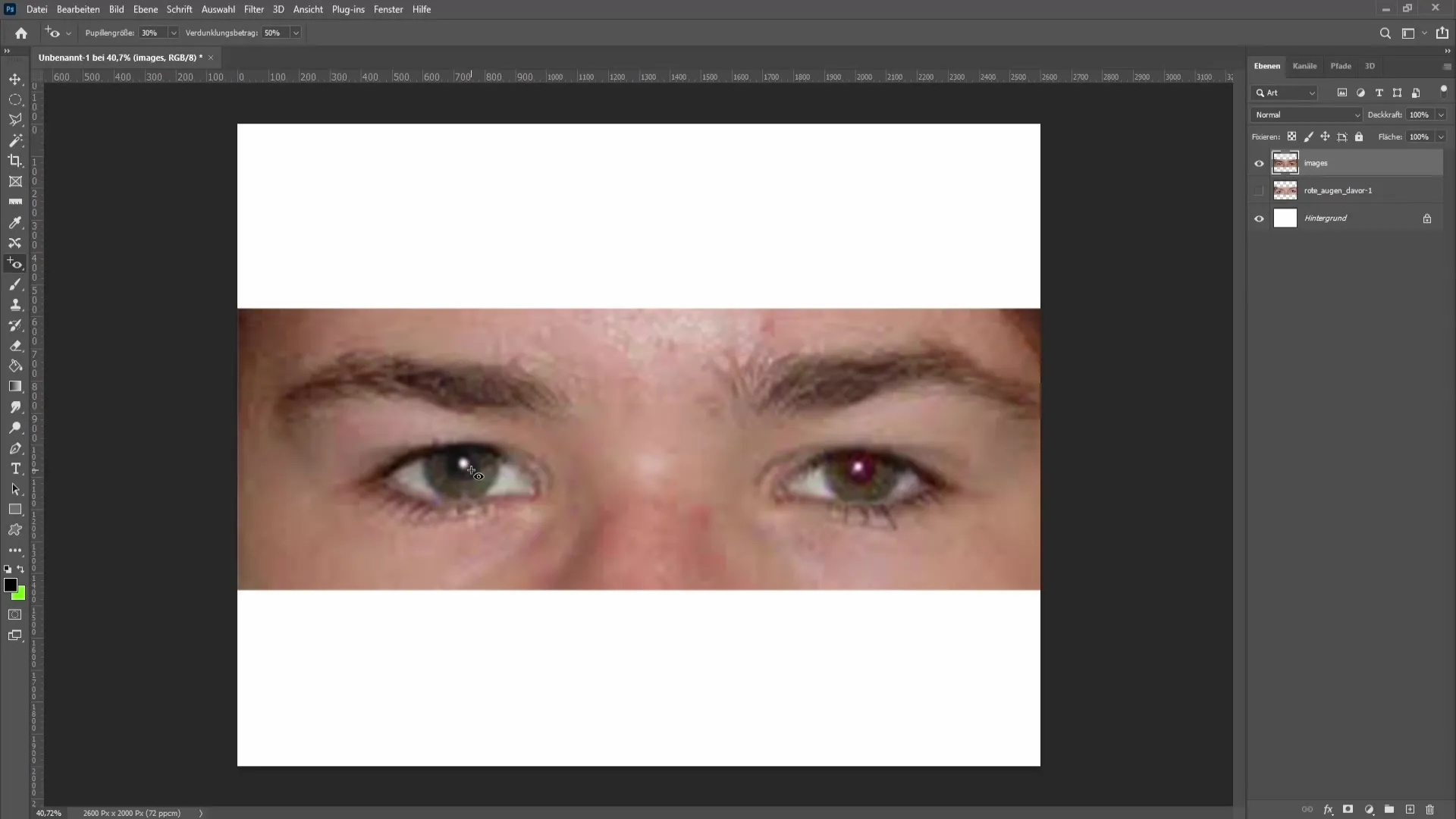 Remove red eyes in Photoshop - It's that simple