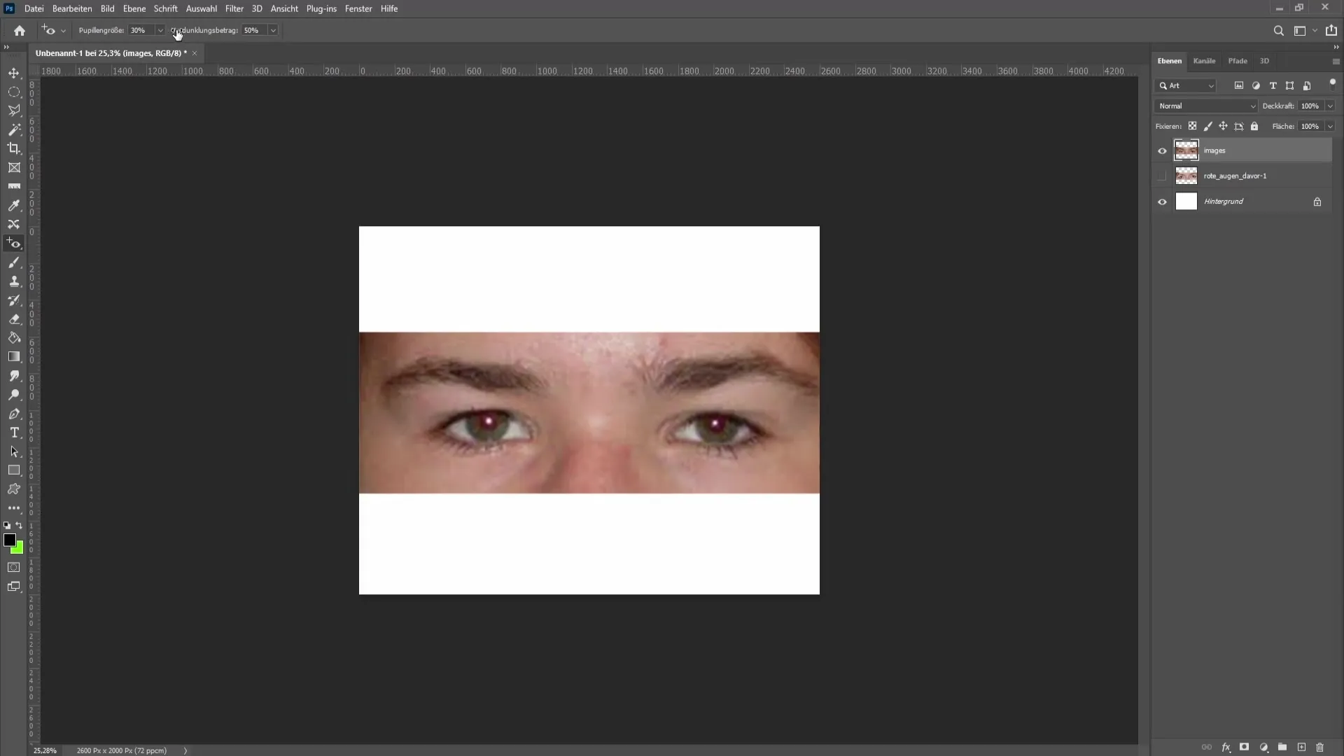 Removing red eyes in Photoshop - It's as easy as that