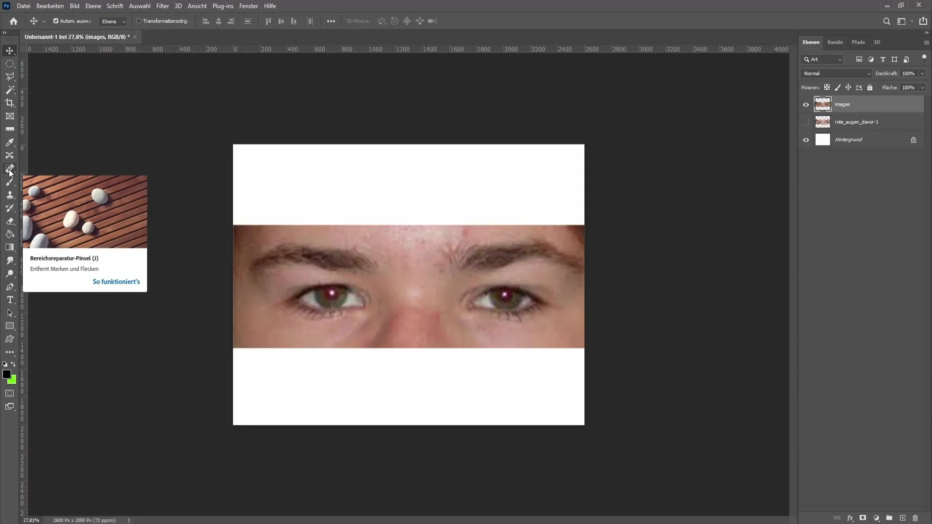 Remove red eyes in Photoshop - It's that easy