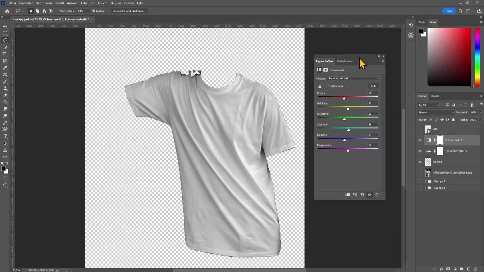 Creating a T-shirt mockup with Photoshop – A comprehensive guide