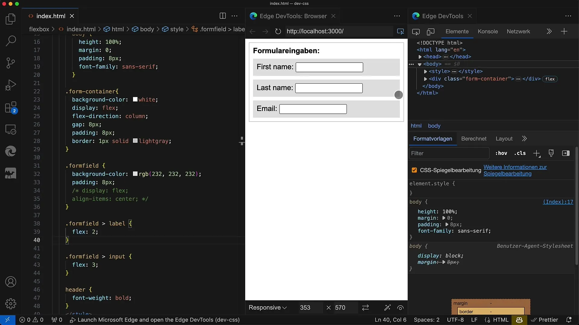 Use Flexbox effectively: Design form inputs appealingly