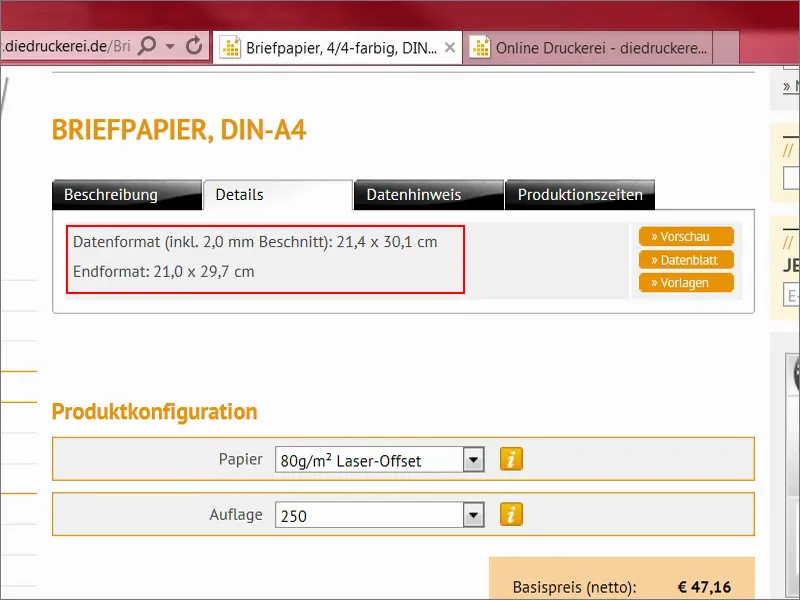 Préparer et imprimer du papier à lettres de qualité et haut de gamme selon les spécifications de la norme DIN