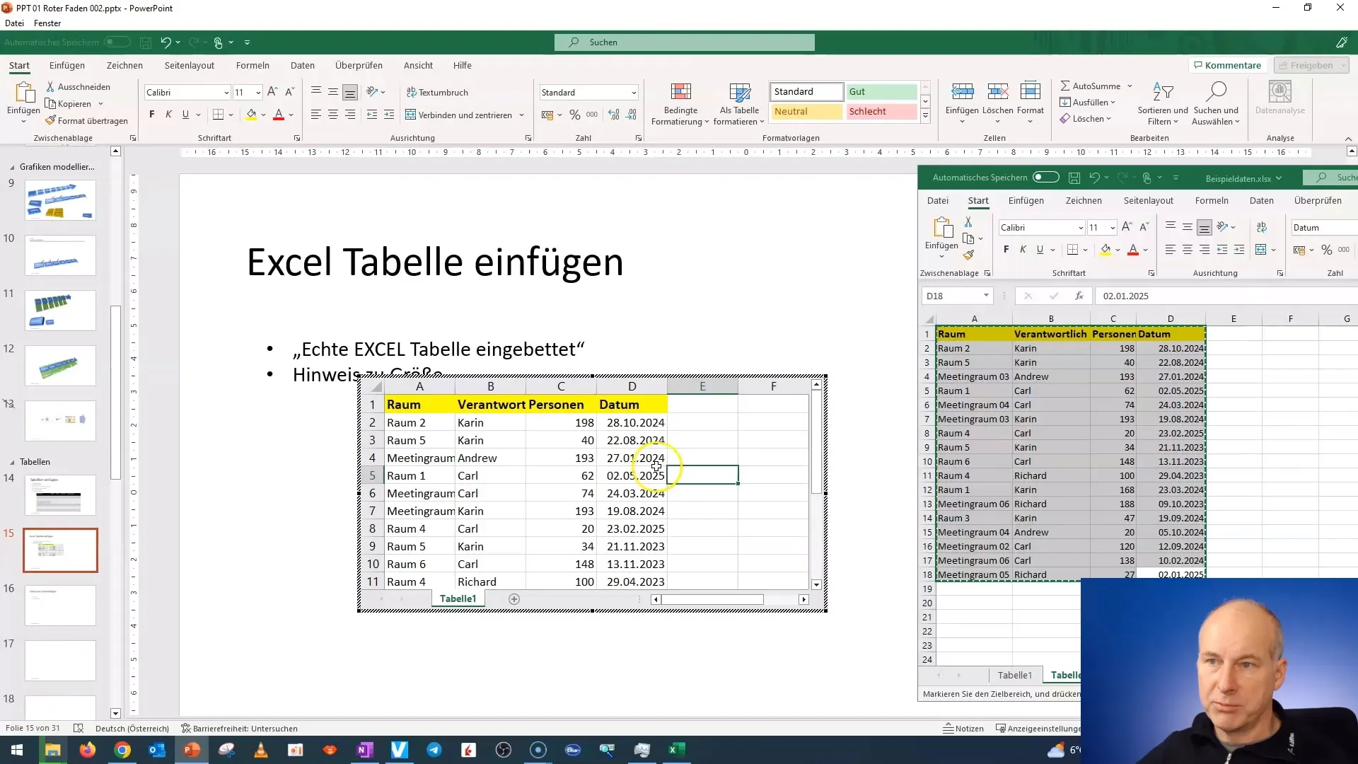 Memasukkan dan mengedit tabel Excel ke dalam PowerPoint secara efektif