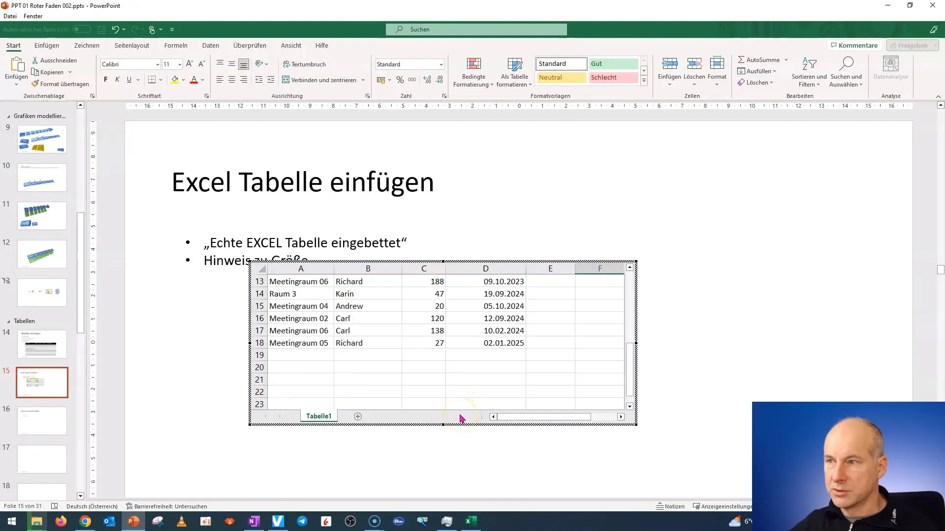 Insert and edit Excel tables in PowerPoint effectively