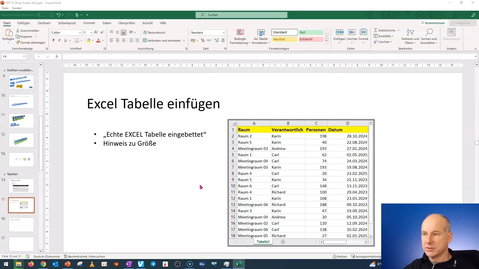 Insert and edit Excel tables in PowerPoint effectively