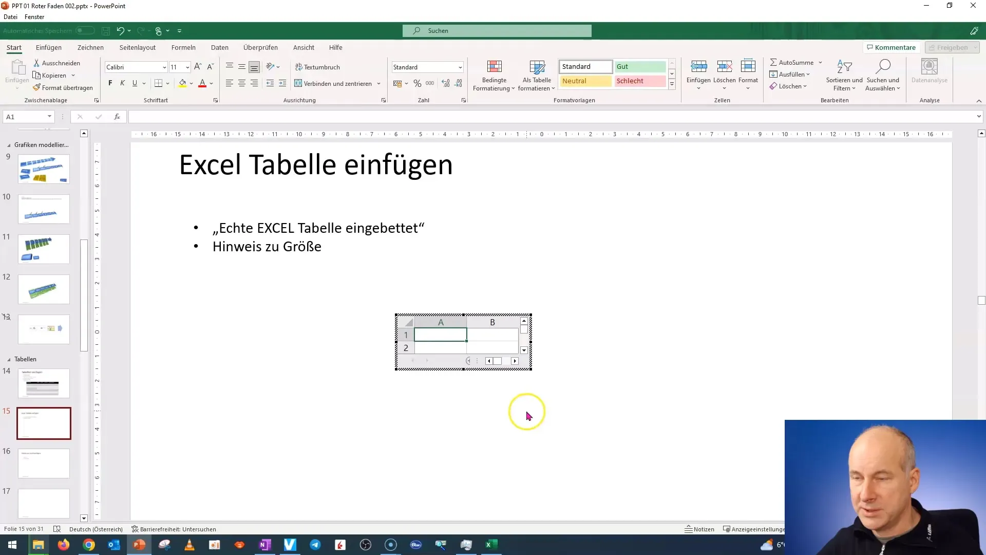 Insert and edit Excel tables in PowerPoint effectively