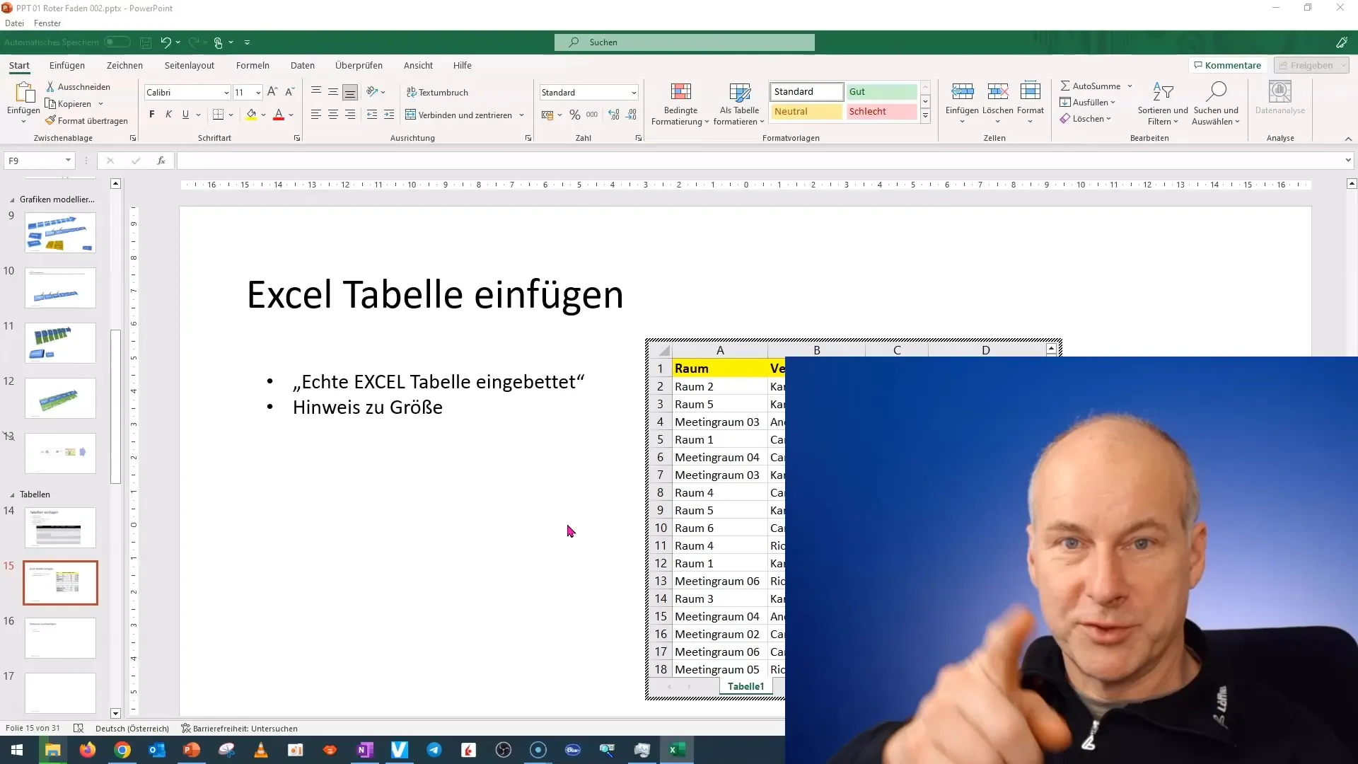 Insert and edit Excel tables in PowerPoint effectively