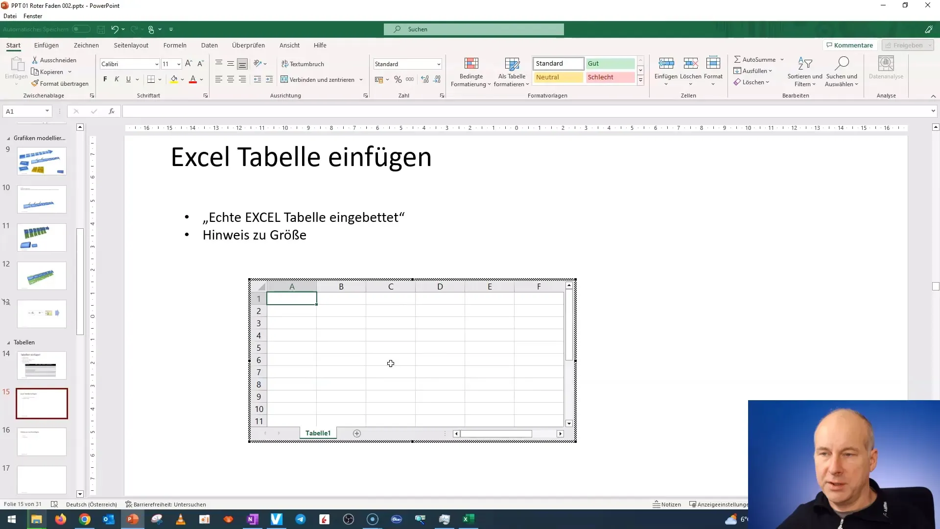 Insert and edit Excel tables in PowerPoint effectively