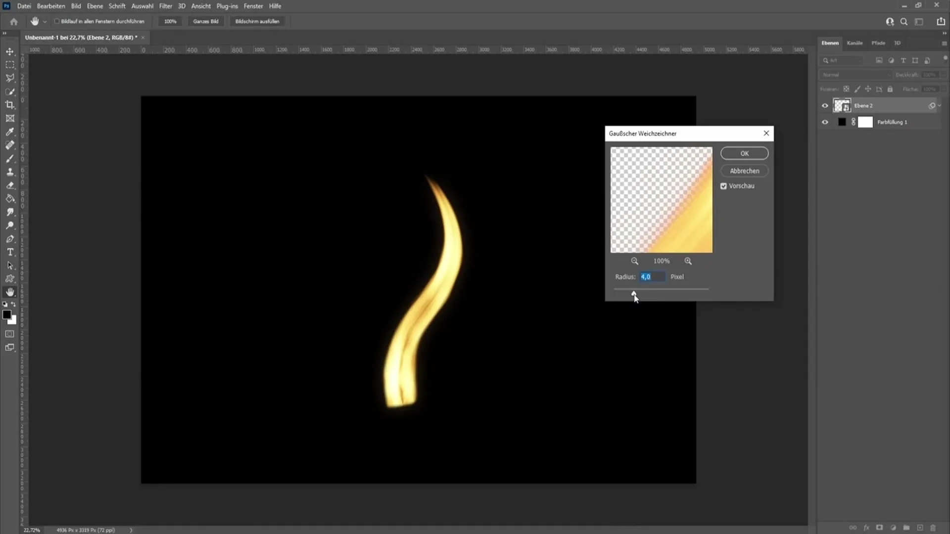 Creating a candle flame in Photoshop - A step-by-step guide