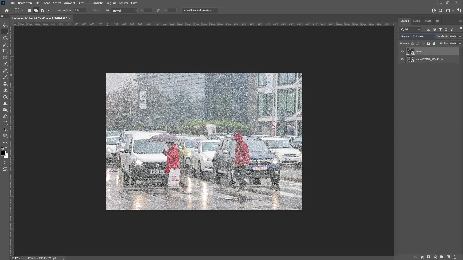 Create a realistic rain overlay in Photoshop