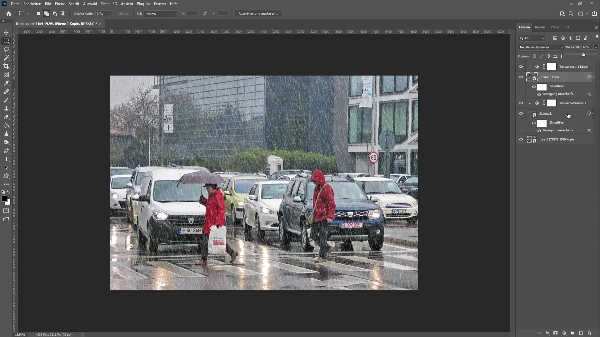 Membuat overlay hujan realistis di Photoshop