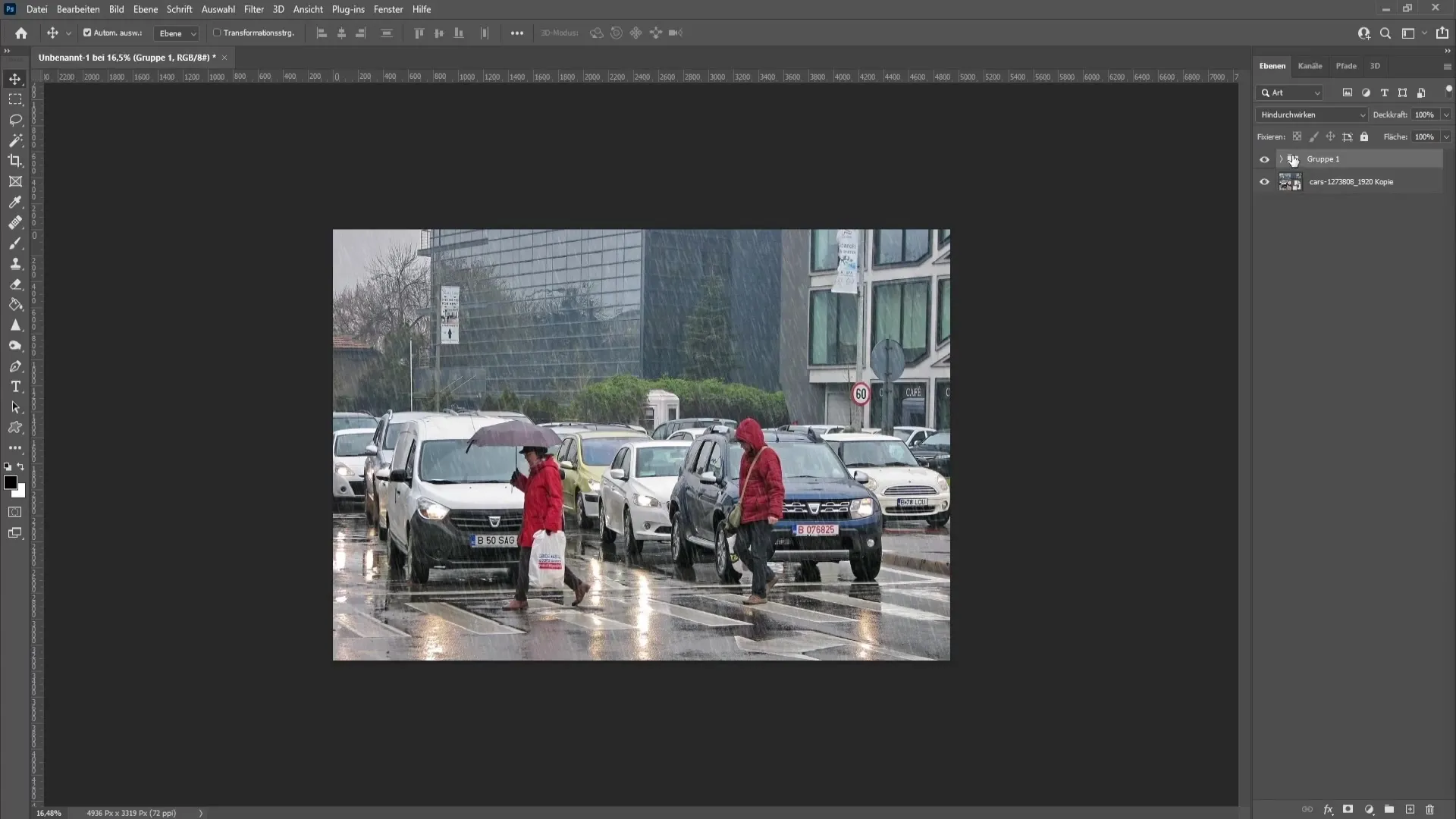 Membuat overlay hujan realistis di Photoshop