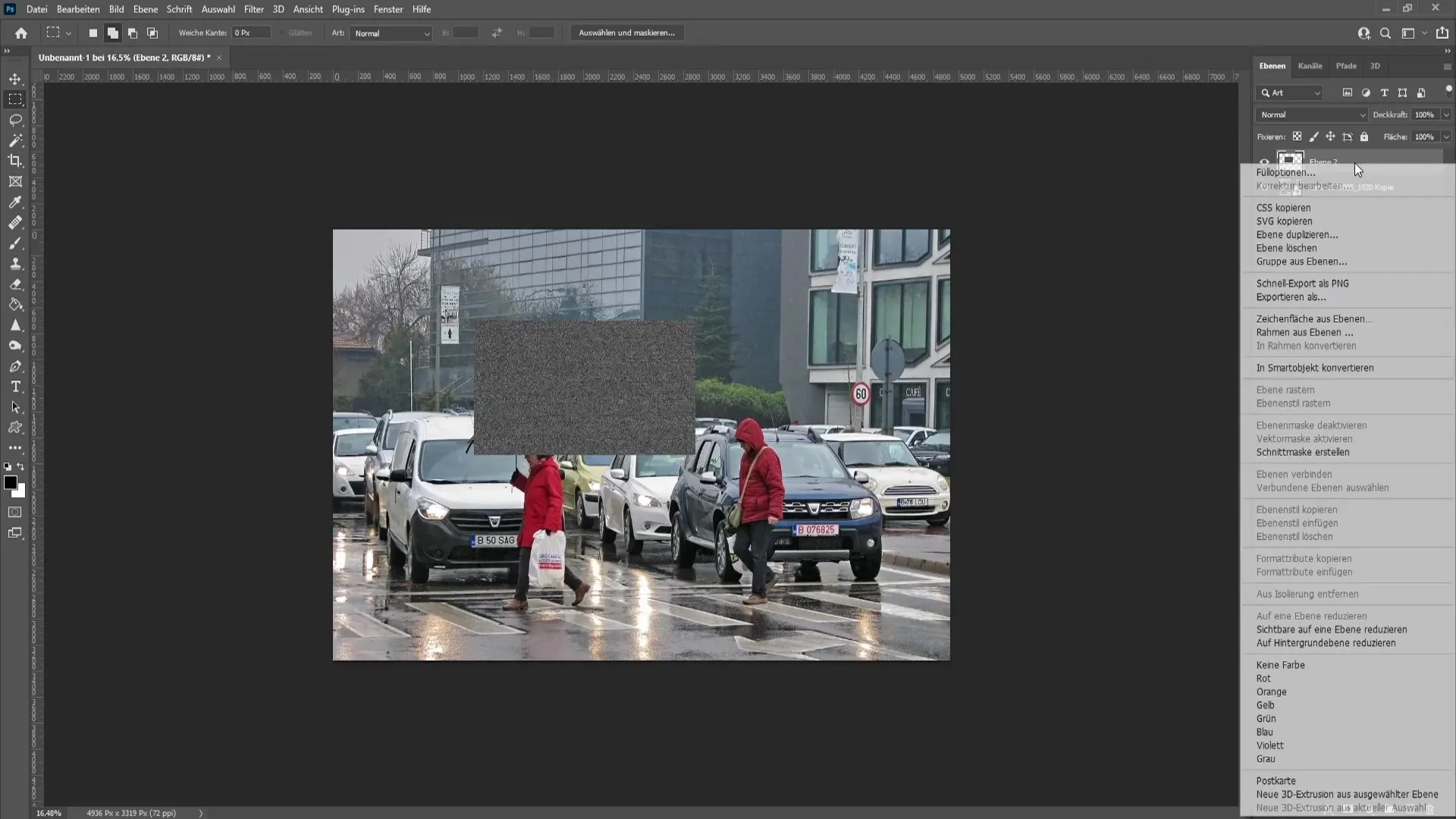 Create realistic rain overlay in Photoshop