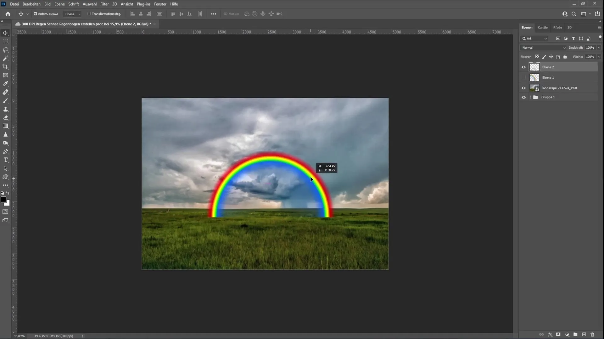 Membuat pelangi yang realistis di Photoshop