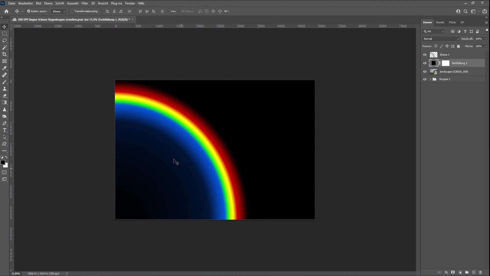 Create a realistic rainbow in Photoshop