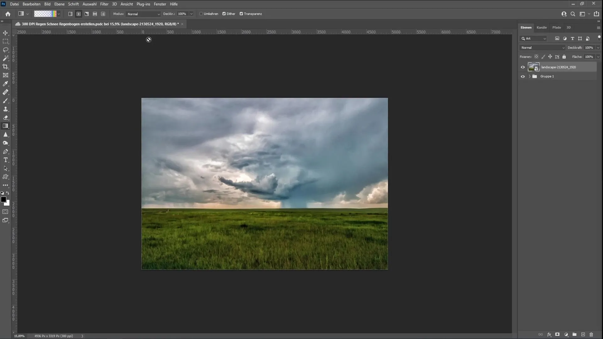 Membuat pelangi realistis di Photoshop