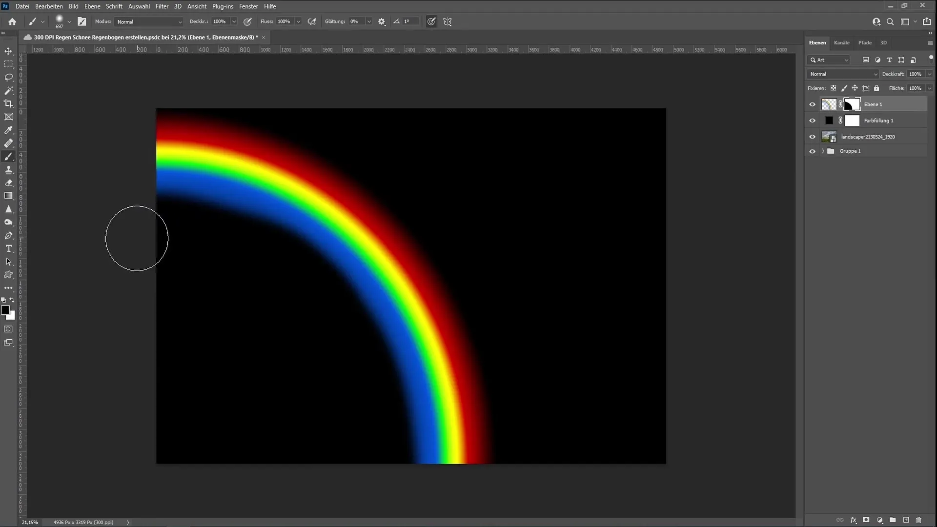 Membuat pelangi realistis di Photoshop