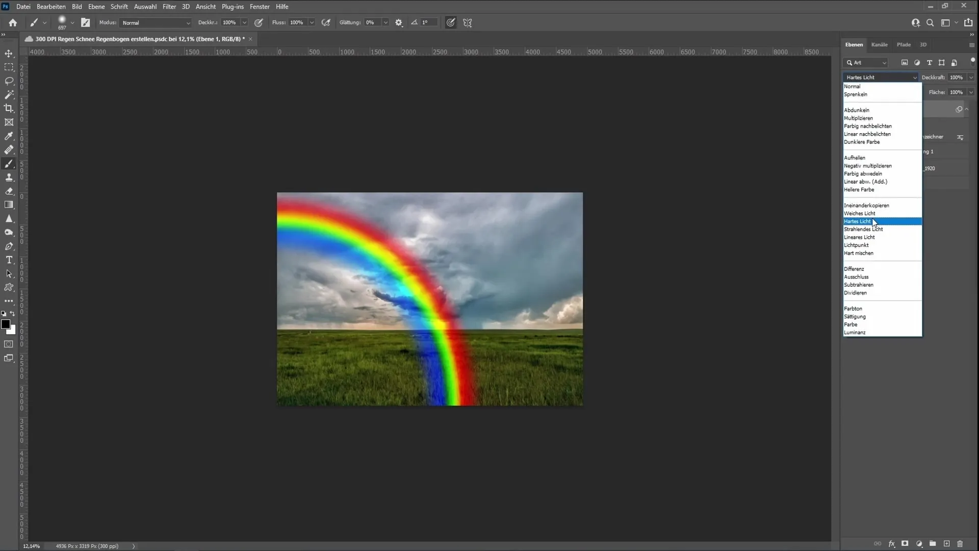 Photoshop'ta gerçekçi bir gökkuşağı oluşturmak