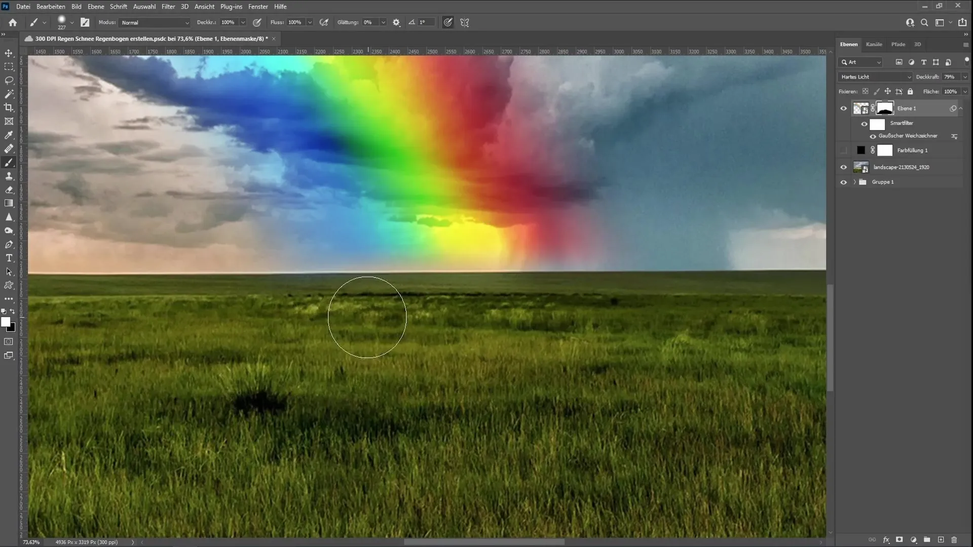 Membuat pelangi realistis di Photoshop