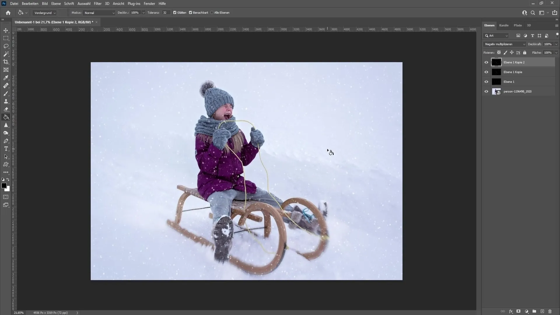 Creare della neve realistica in Photoshop