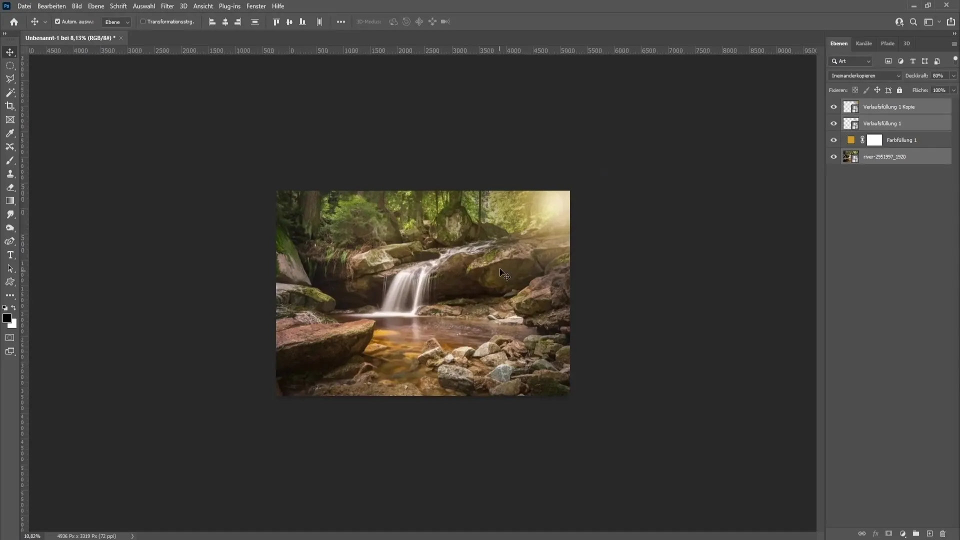 Membuat matahari dan sinar matahari buatan di Photoshop