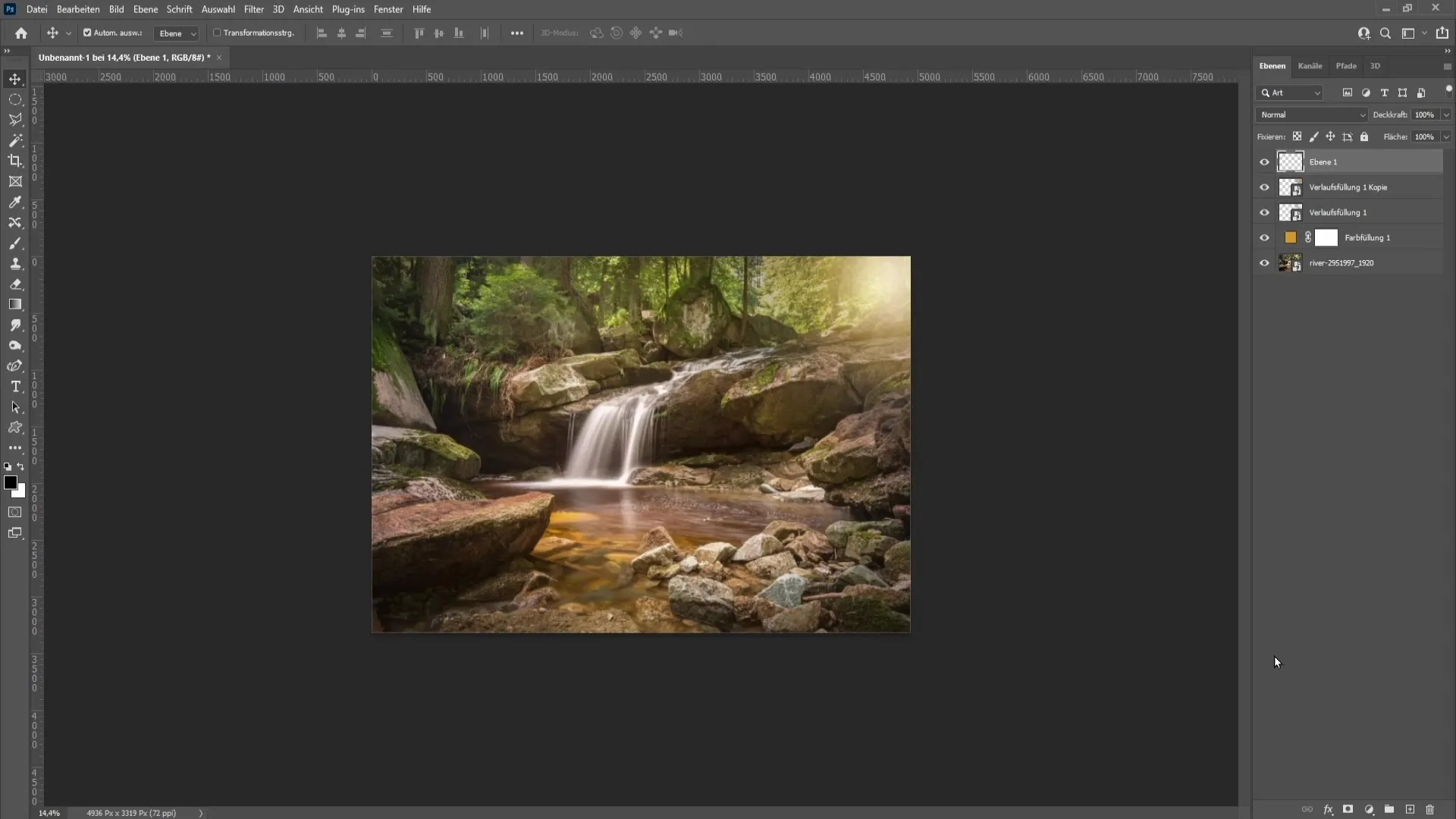 Membuat matahari buatan dan sinar matahari di Photoshop