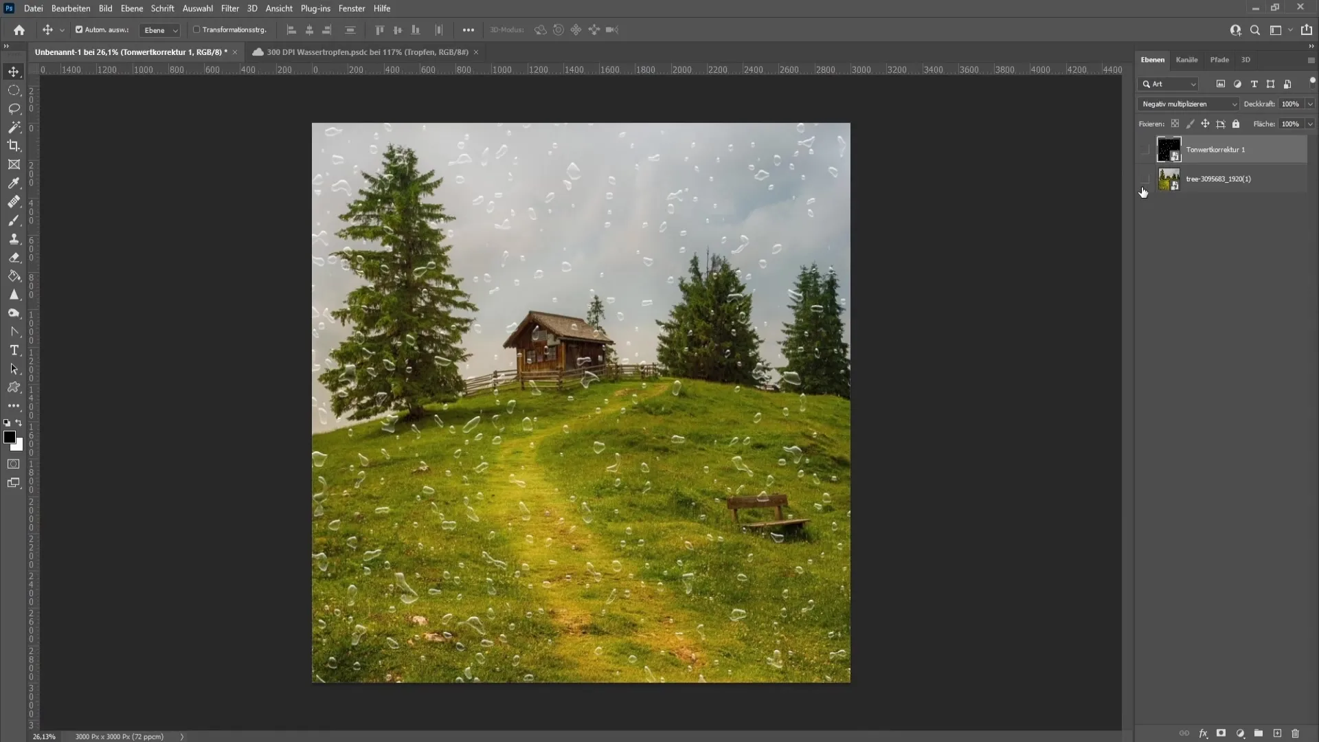 Crear gotas de agua de forma gráfica en Photoshop - Una guía detallada