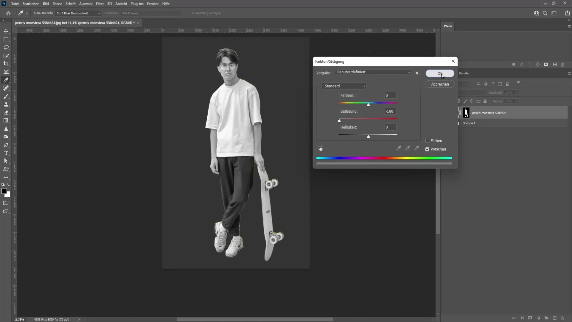 Membuat patung emas di Photoshop - Langkah demi langkah