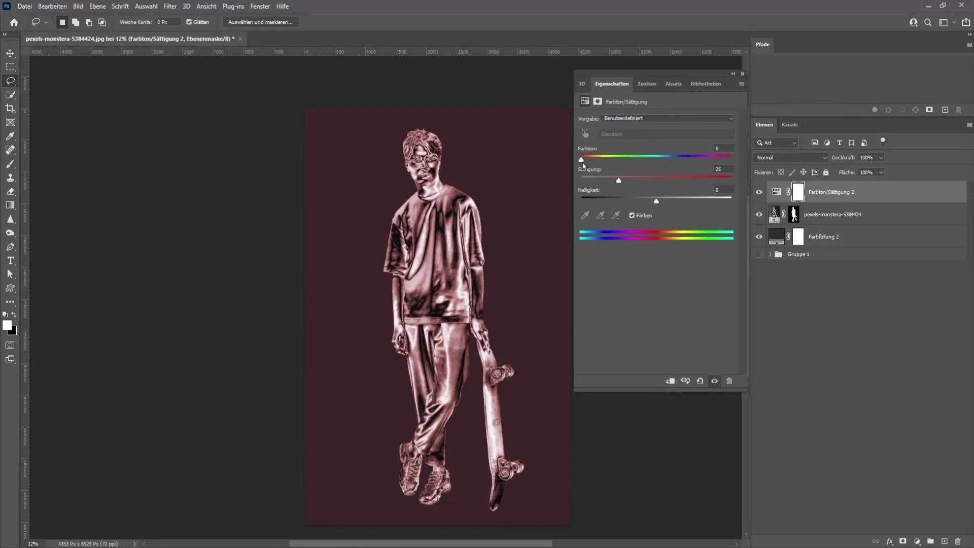 Create a golden statue in Photoshop - step by step